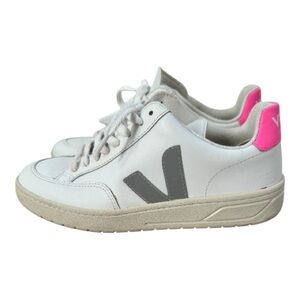 Veja Women's White Sneakers with Pink and Gray Accents